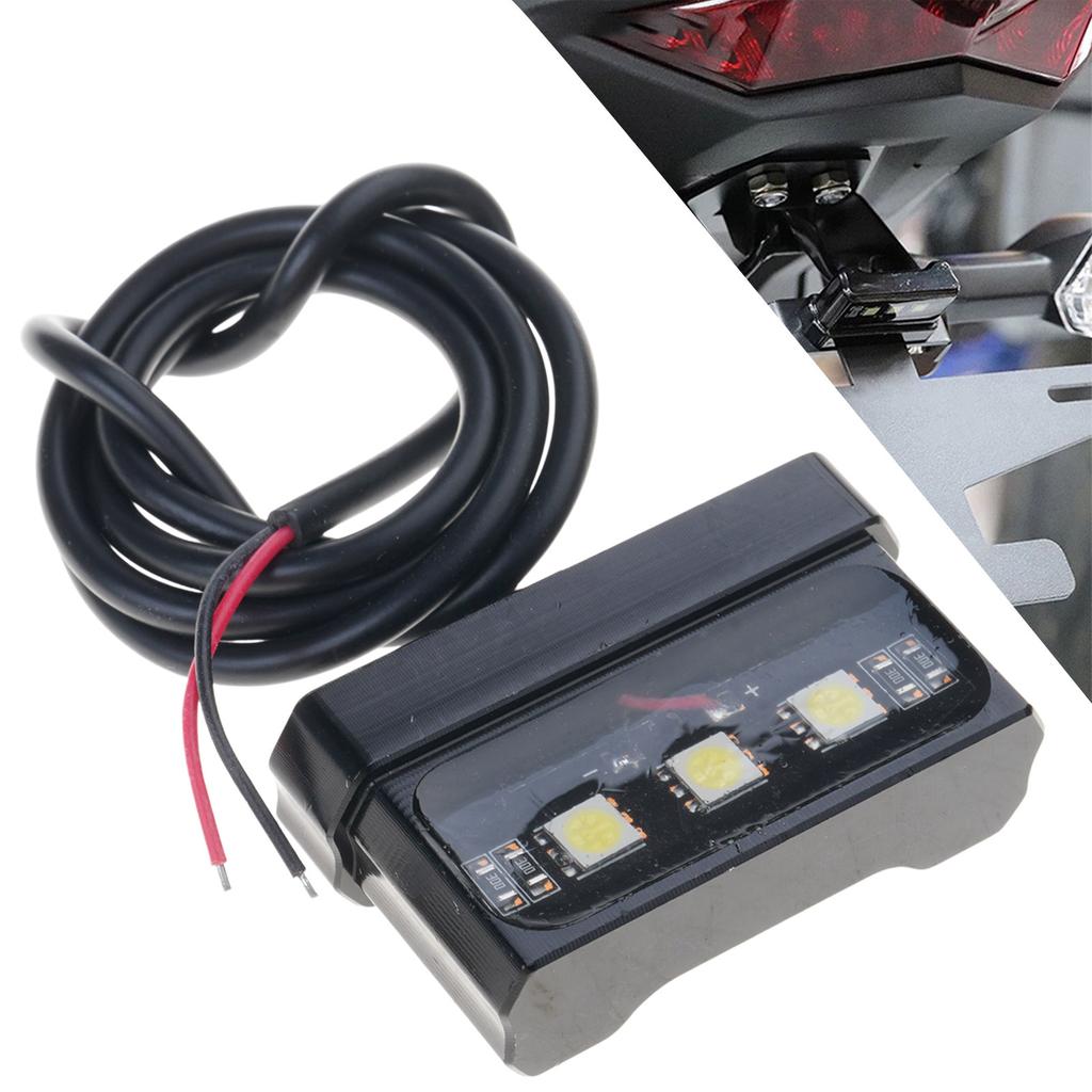Waterproof Tail License Plate Light Motorcycle LED License Plate Light Aluminum Number Plate Lamp Motorbike Accessories