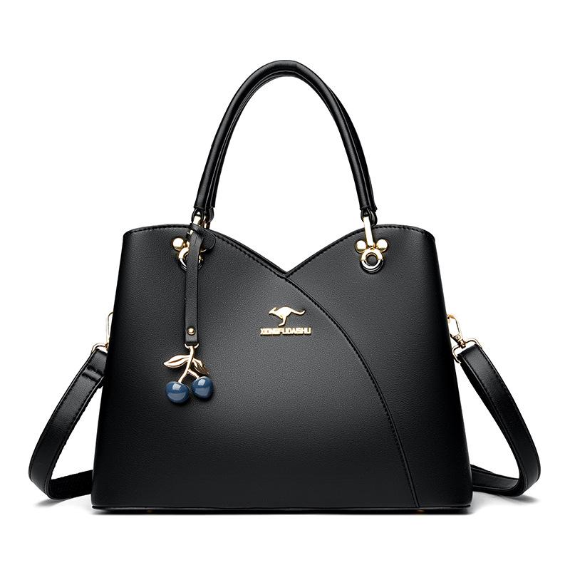 

Белая женская сумочка Модная женская сумка через плечо с подвеской в виде вишни Большая вместимость