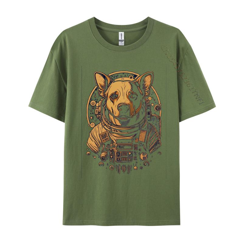 Lancashire Heeler Dog Astronaut Tshirt NEW YEAR DAY Cotton T Shirt Printed Large Size T Shirt Harajuku