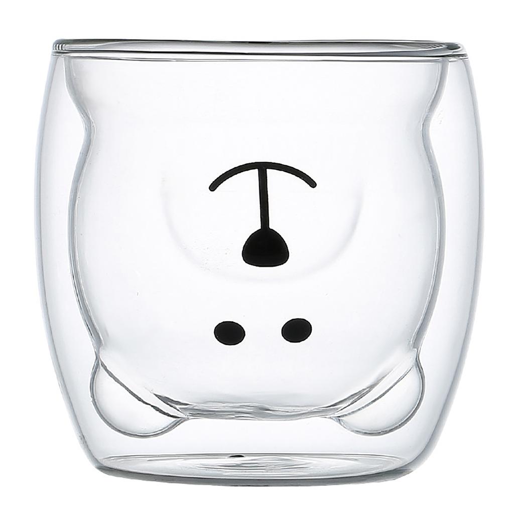 Cute Bear Tea Cup Double Wall Glass