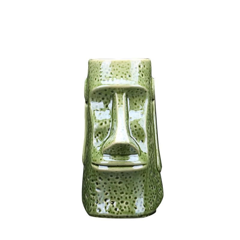 Tazza da cocktail in ceramica con totem indiano Idolo TIKI, retrò, Hawaii, bar, statua in pietra, contenitore per frullati e vino da spiaggia