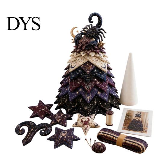 Handmade Gift for Special Occasions DIY Quilted Zodiac Tree Kit, Fabric Patchwork Sewing Constellation Ornament Kit Signs Craft Adults, Desktop