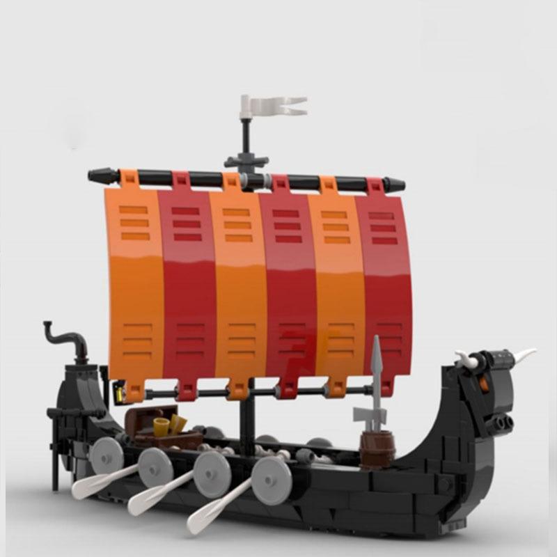 Viking Tribe Migration Ship Pirate Ship Building Block Figurine Assembly Toy Model Compatible Set