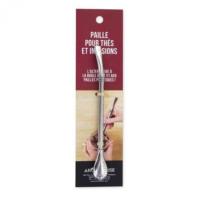 Paille en inox avec filtre intégré pour thé et infusions
