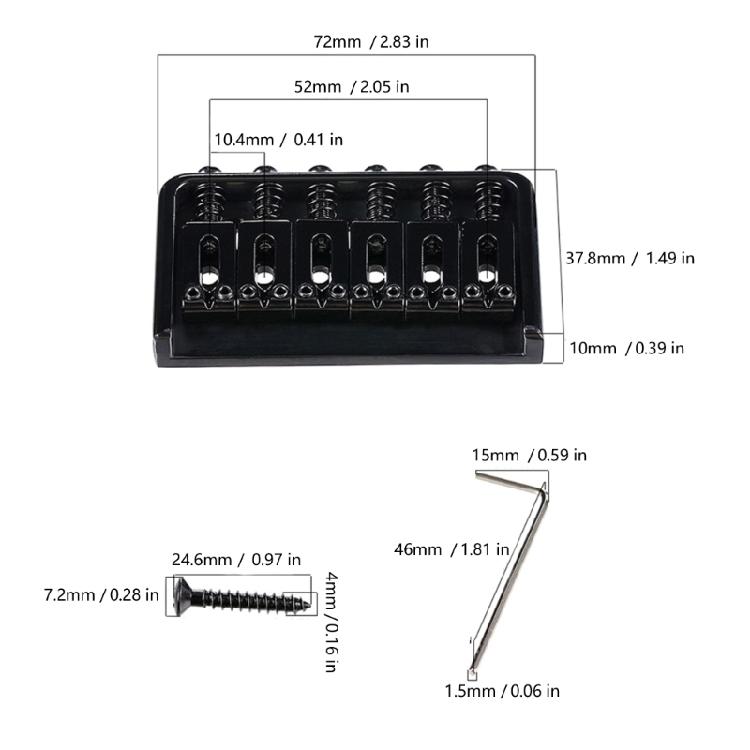 Non Tremolo Metal Bridge Replacement For 6 String Electric Guitars Precisions Engineering For Better Playability