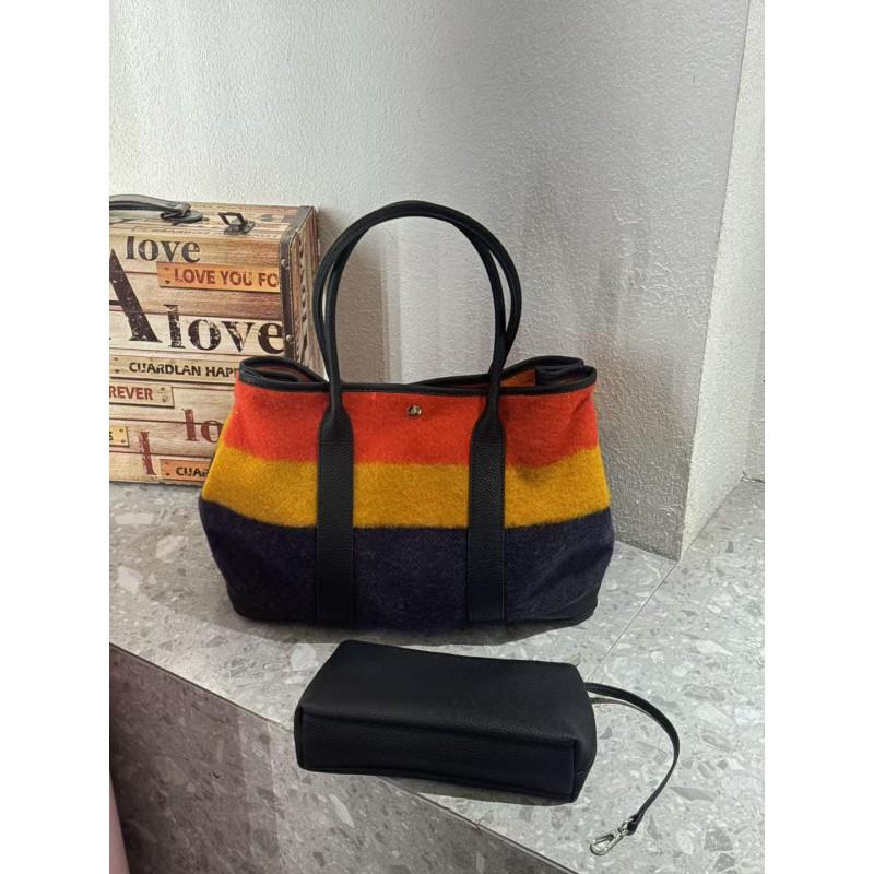 Large Rainbow Striped Tote Bag Women