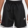 Nike Reversible Contrast Trim Logo Drawstring Mesh Breathable Sports Shorts for Kids Kids Bottoms Black White DR6973-010