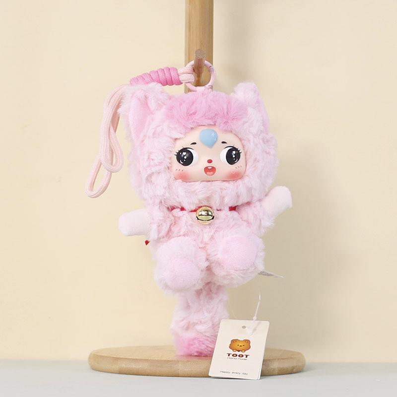 Cute Raccoon Plush Hanging Toy With Movable Eyes For Bag Decor And Collectors