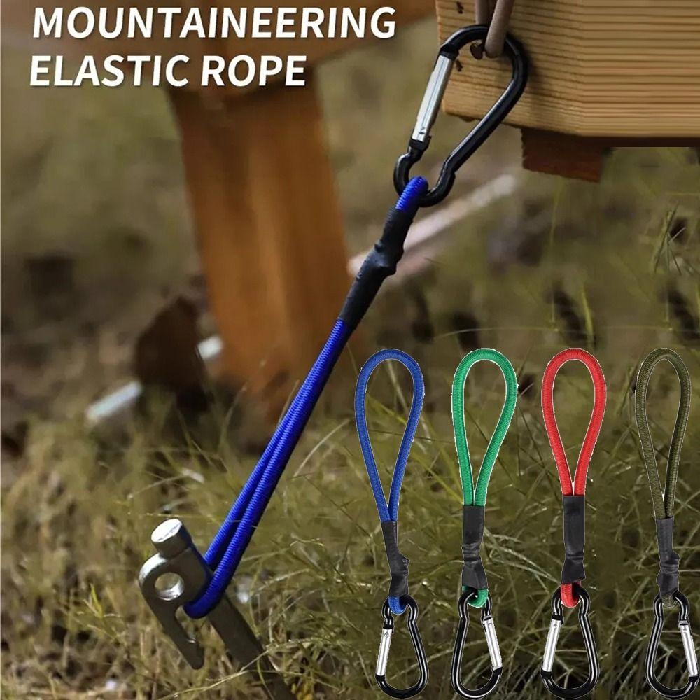 4 Stück Starkes Elastisches Fixierseil Elastisches Spanngummi Befestigungskordeln Schnur mit Karabiner Campingausrüstung