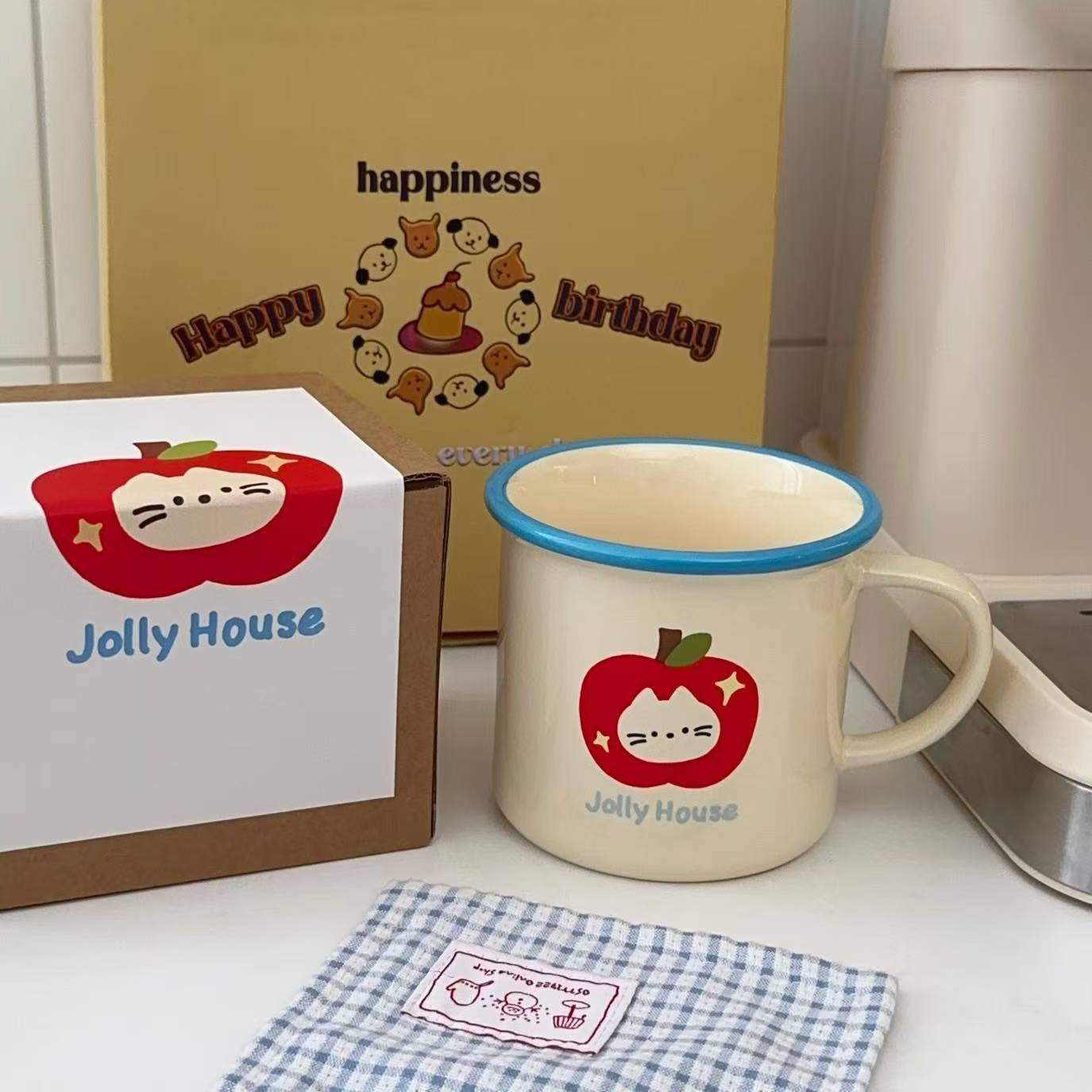 

Cartoon Mug High-Value Household Drinking Water Ceramic Coffee Cup Breakfast Cup Student Couple Gift Box 201-300ml