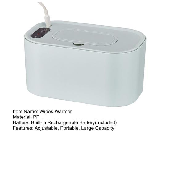 Portable Baby Wipe Warmer Adjustable LED Display Large Capacity Home Travel Fast Heating Diaper Wet Wipe Holder Dispenser Heater