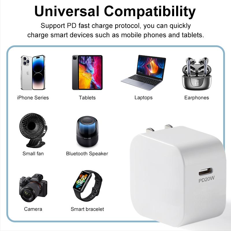 2021 New 20W Mini Charger USB PD Charger Original US EU Plug USB C Power Adapter for iPhone 13 Pro Max