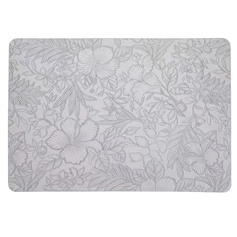Placemats ,Floral Non-Slip Dining Table Place Mat Sets, Faux Leather Waterproof Oil-Proof Wipeable PU Place Mats,Table Mats