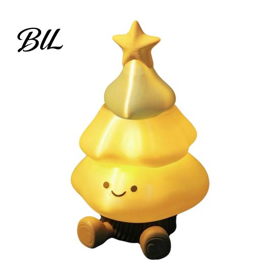 Christmas Tree Desktop Ornaments 3D Printed Figurine, Cute Smiling Face Storage Detachable Cartoon Ornament Ornament, Multi-Purpose Decorative Toy for