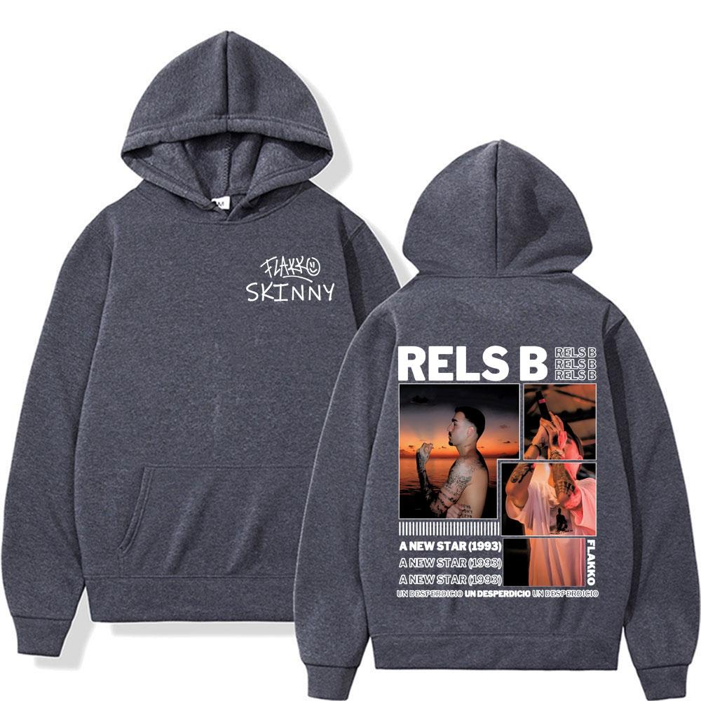 Rels B Skinny Flakk Album 2025 Tour Sweatshirt Herren Damen Mode Hip Hop Vintage Stil Hoodies Freizeit Fleece Übergroße Pullover