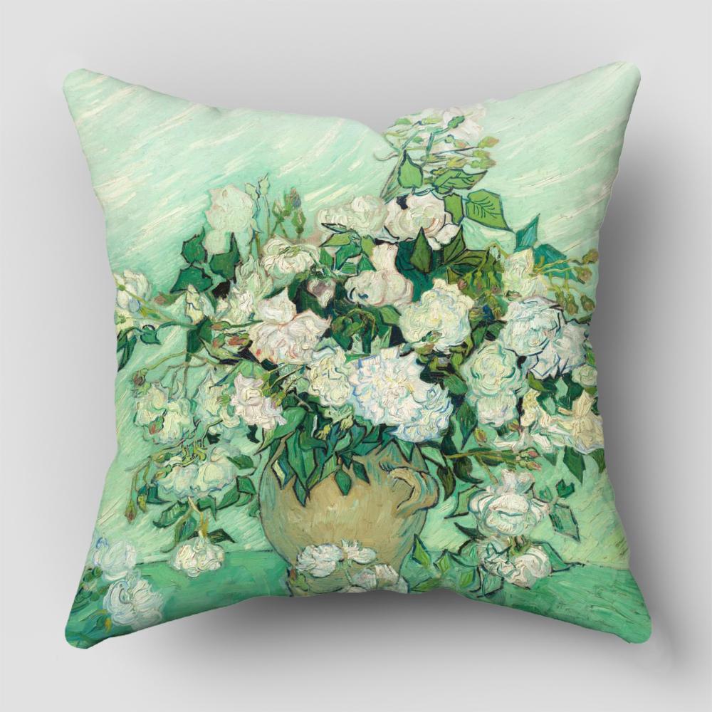 Van Gogh Oil Painting Print Collection Decorative Pattern Home Pillowcase Square Office Decor Cushion Cover pillow cases