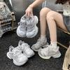 Mesh breathable dad shoes women's 2025 summer new trendy shoes fashion versatile casual shoes platform heightening sports shoes