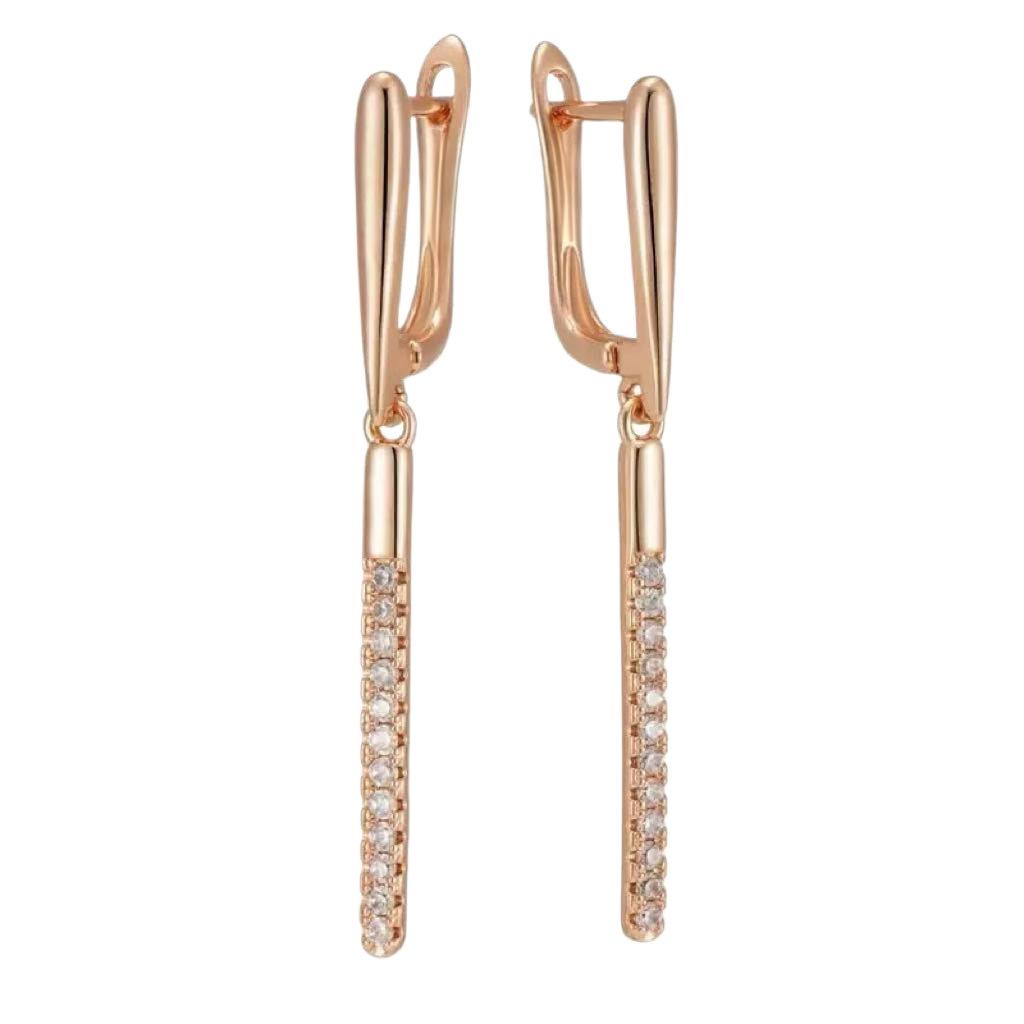 Angel Wings Hollow Stud Earrings 18K Gold Plated Zircon Sparkling Elegant Party Earrings for Women