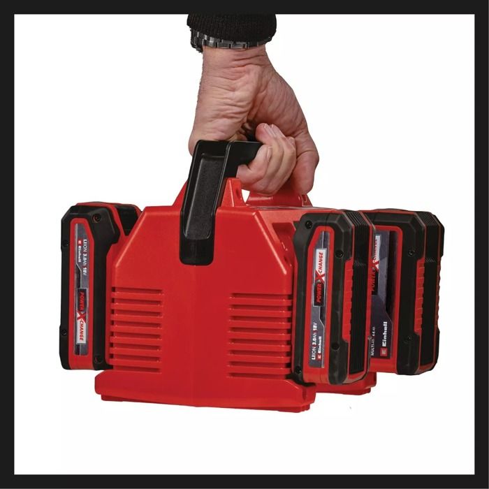 Einhell chargeur power x-quattrocharger 4a pxc (18v, charge simultanée de 2 batteries)