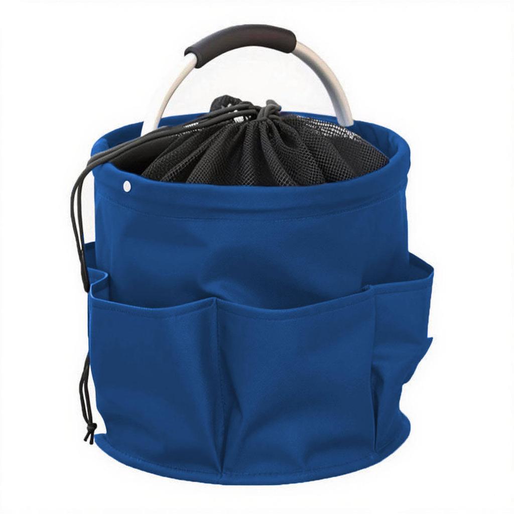 Multifunctional Outdoor Folding Basket with Drawstring Bag Portable Camping Picnic Beach Garden Basket