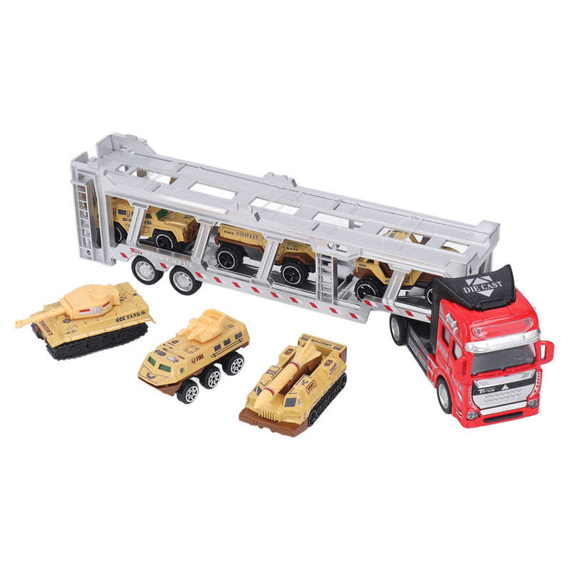 1/48 Carrier Truck with Cars Toys Set Portable Alloy Plastic Transport Vehicle with Car Models for Gifts Ornament