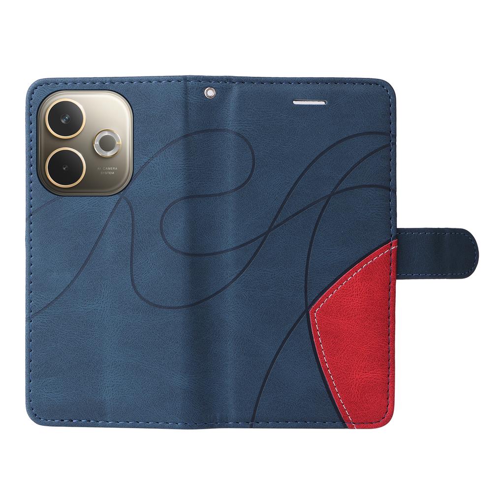 For Oppo A5 Energy 5G (China)/Oppo A5 Pro 4G (Global) Leather Phone Case Stand Wallet with Bi-colour Splicing Design