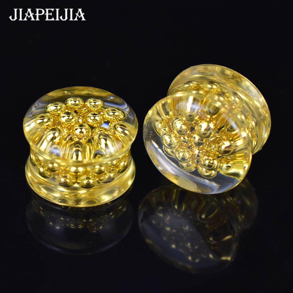 2pcs 8-50mm Shining Ball Ear Plug Tunnels Gauges Ear Expander Stretcher Body Jewelry for Women Men