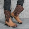 Men's Boots Hand-embroidered Western Cowboy Boots European and American Ethnic Style Characteristic Men's Boots Foreign Trade Large Size Tibetan Boots