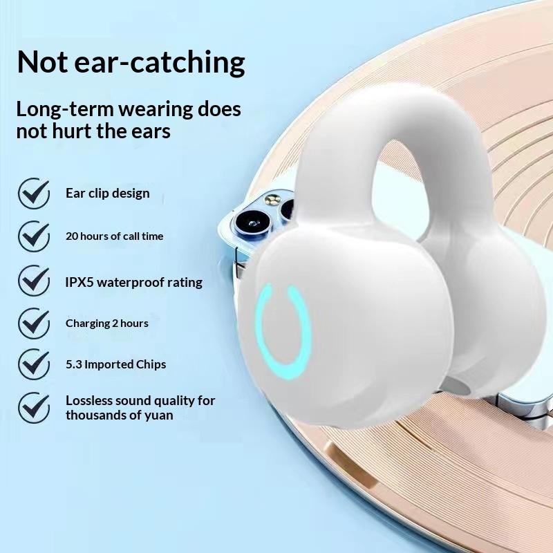 Single Ear Wireless Bluetooth Earpiece IPX4 Sweatproof 360 Sound Long Battery Life Headset for Gym Workout Outdoor