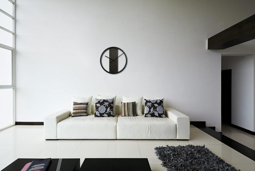 Wooden loft oval wenge wall clock 50cm