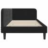 L Shaped Bed Frame Black 90 x 190 cm Velvet