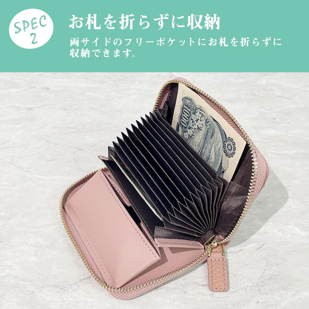 fancywonderland Mini Genuine Coin Card Large for Men and Women Wallet, Leather, Purse, Case, Capacity, Anti-Skimming, (Black)