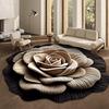 Flower Shaped Floor Mat Soft Gradient Petal Texture Blooming 3D Flower Carpet Non-Slip Washable Decorative Rug Bathroom Living Room Home Decor