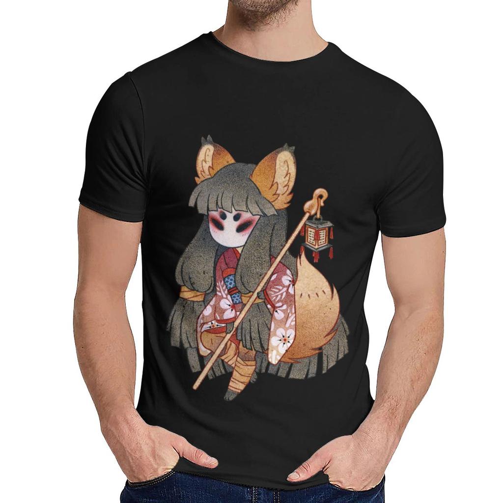 Summer Man T Shirt Mysterious Girl Kitsune Good Cotton Round Collar Cartoon Design T