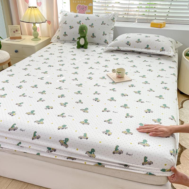 Bettbezug Hautfreundliches Bettlaken Home Elastische Spannbettlaken Bedruckter Matratzenschoner Roupa de Cama (Kein Kissenbezug)