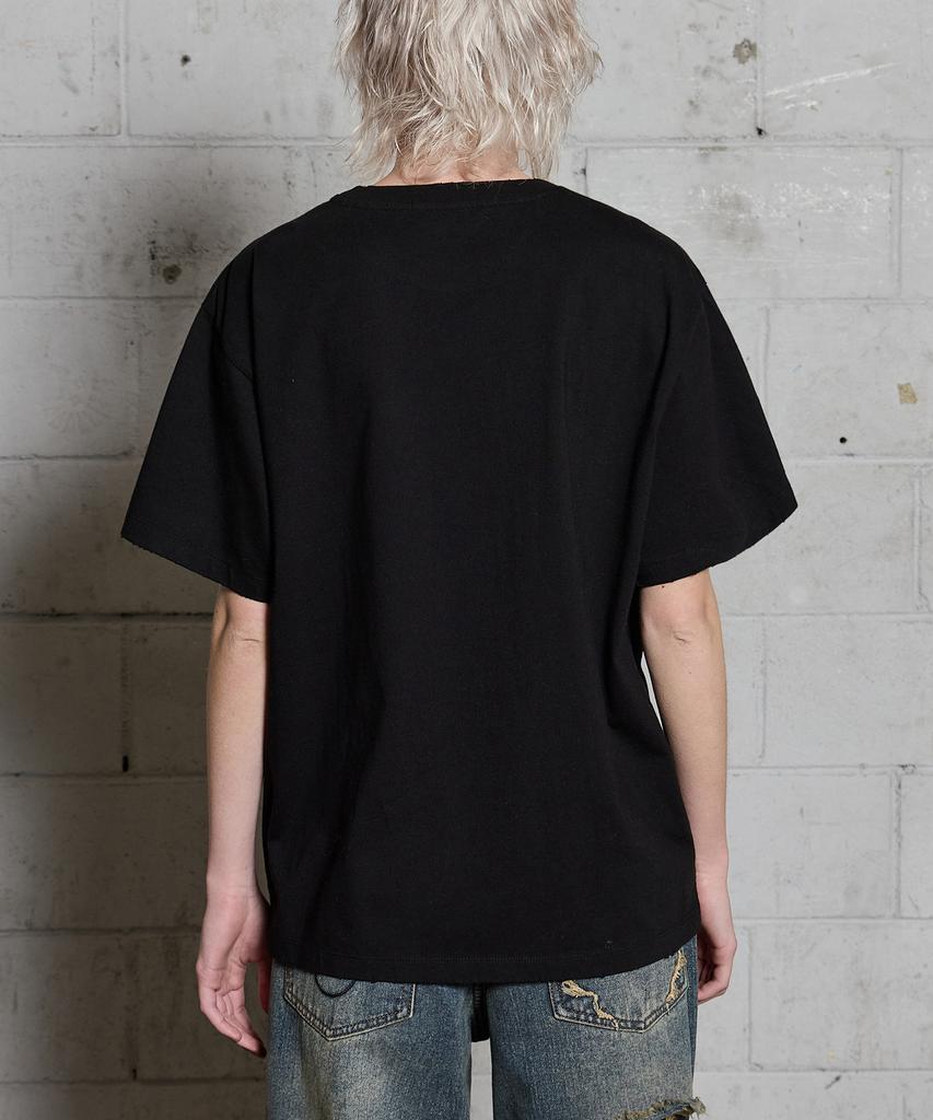 HOODHOOD Three Alien Damaged Short Sleeve T-Shirt Black