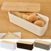 Cutting Board Lid Bread Box With Wooden Lid Spacious Container Bamboo Lid Food Storage Container Rectangular Shape Fresh Keeping