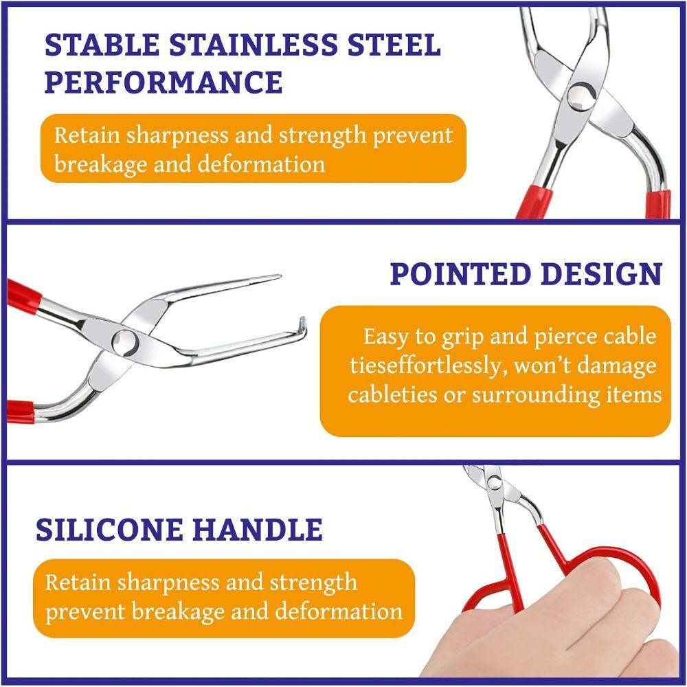 Stainless Steel Zip Tie Remover Silicone Handle Zip Tie Cutter Zip Tie Release