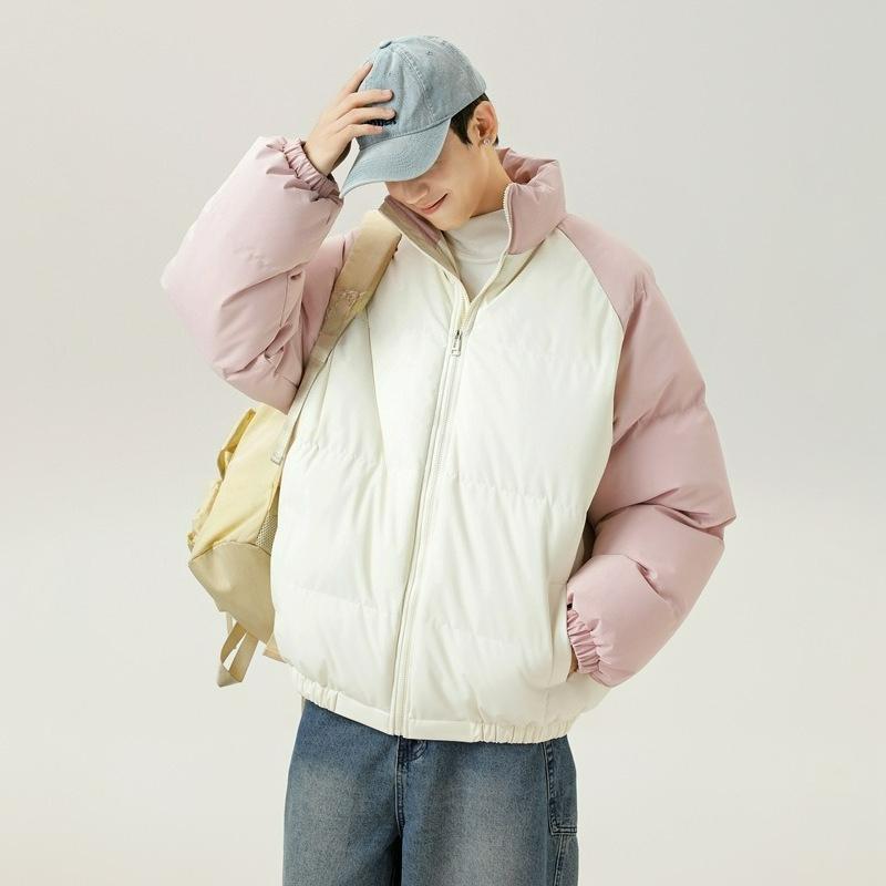 Cotton-padded Clothes for Men and Women with The Same Style In Winter, Stand-up Collar, Windproof, Thickened Cotton-padded Clothes, Color Matching