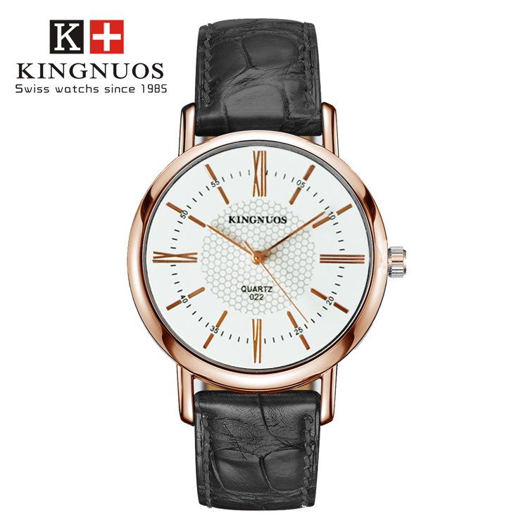 KINGNUOS Fashion Rose Gold Roman Numerals Belt Watch Men's Belt Watch