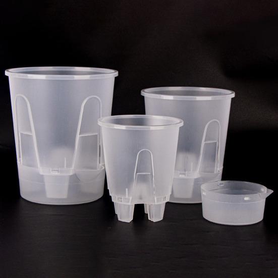 Self Watering Planter Flower Pot with Reservoir Saucer Ventilated Plant Pot for Phalaenopsis Indoor Orchids Home Balcony Office Desk