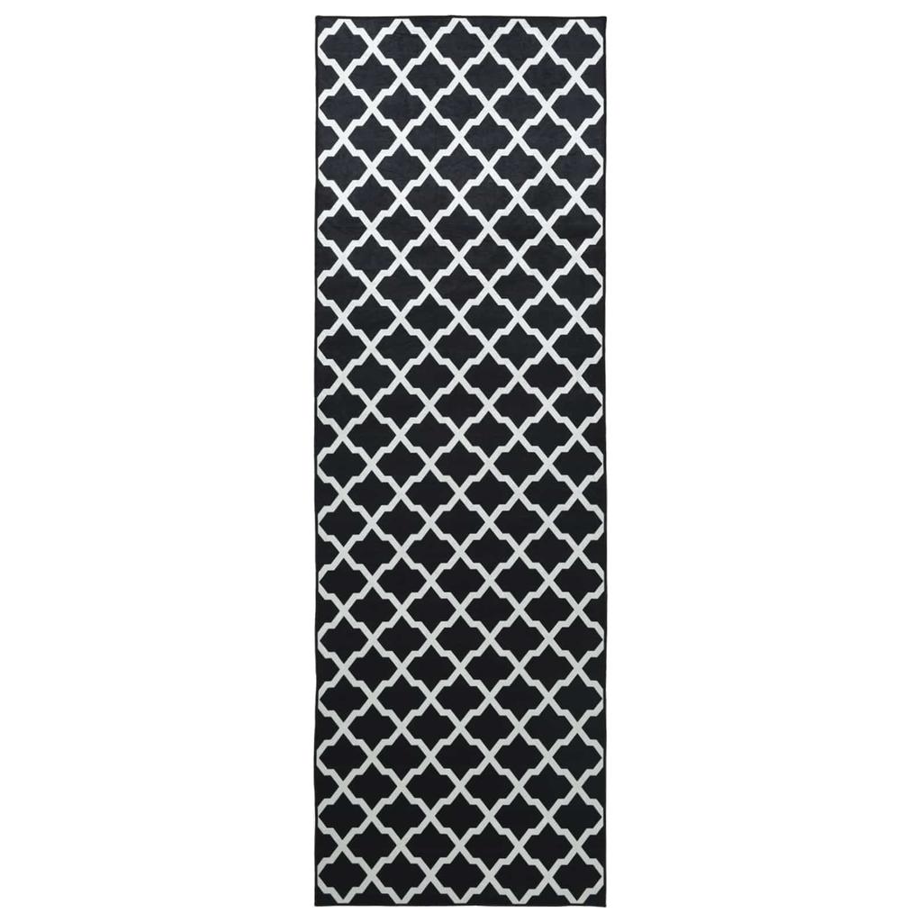 Runner Rug LESAKA Black and White 100 x 450 cm