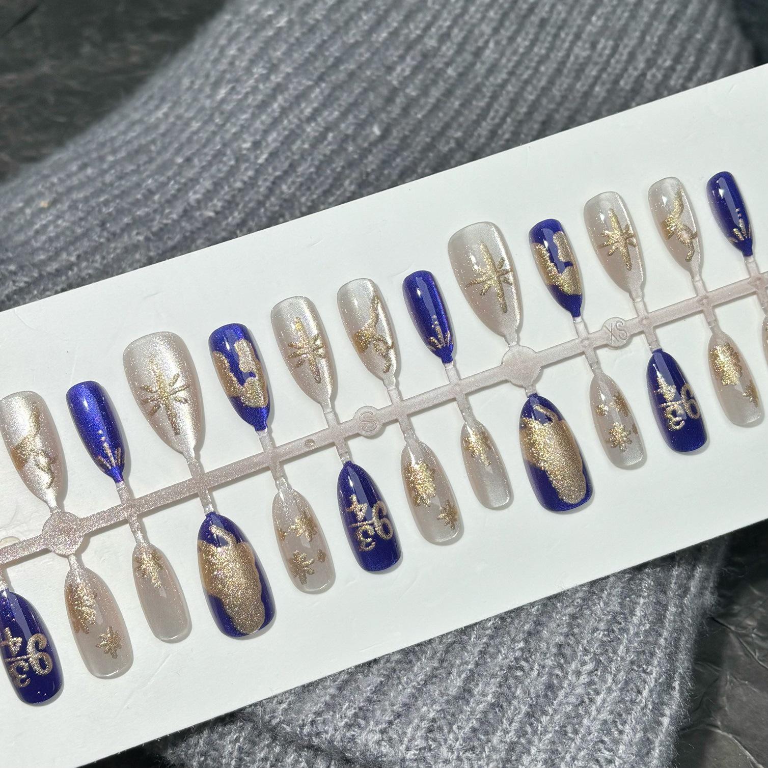 

Gold-Plated Purple Ombre Cat Eye Press-On Nails