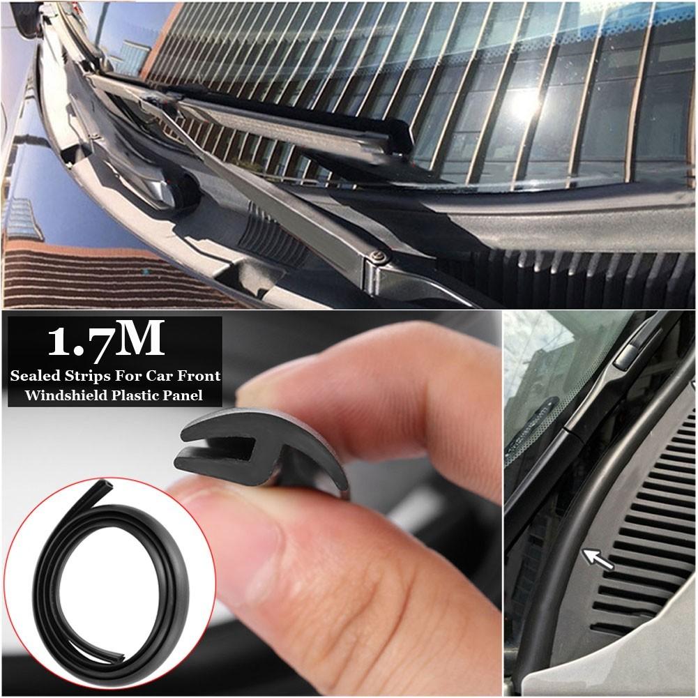 Black Car Rubber Seal Under Front-Windshield Panel Sealed Trim Moulding Strips