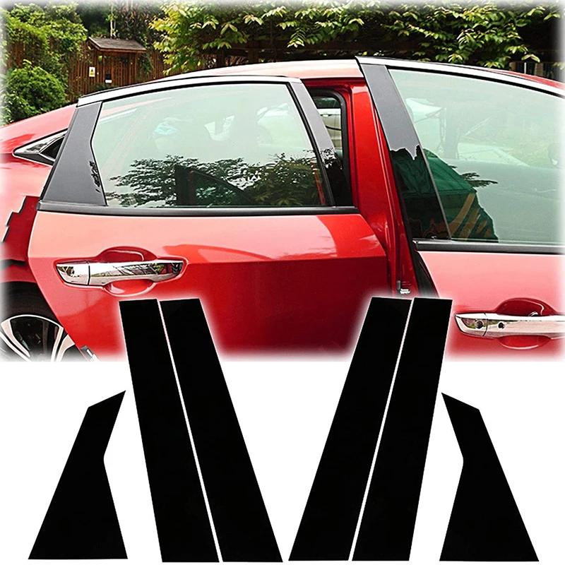 Car Pillar Posts Door Window Trim Cover Decorative Sticker Exterior Parts for Honda Fit 2021 2022 Auto Styling