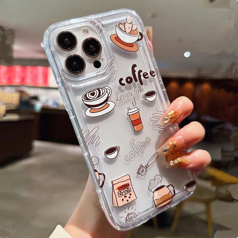 Redmi Note 10 13 11 12 Pro Plus 5G Label Coffee Letter Phone Case for  Redmi Note 11S 12S 10S 4G 12C 13C Absorbing Cover