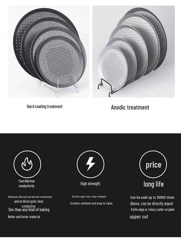 Wuhe 14-Inch Anodized Aluminum Perforated Pizza Pan