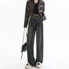 Personalized Versatile High-waisted Straight Wide-leg Jeans Women's Spring and Autumn New Thin and Tall Floor-mopping Jeans