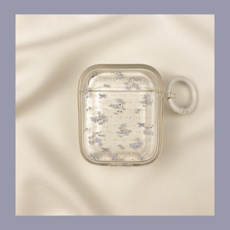 

Чехол для Airpod3 для Apple Pro Чехол для наушников Второе поколение Беспроводной Bluetooth Третье поколение Aipods2 Поколение Airpodpro Четвертое поколение 5 Airpods pro [Blue floral Bows] send Hook