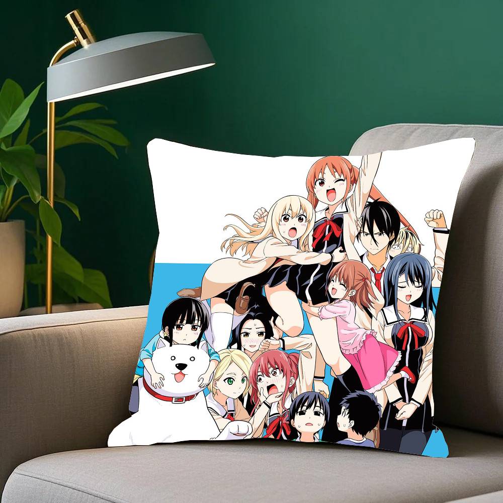 Aho-Girl Anime Pillow Case Home Decor Throw For Sofa Bed Car Room Decor Gift Idea